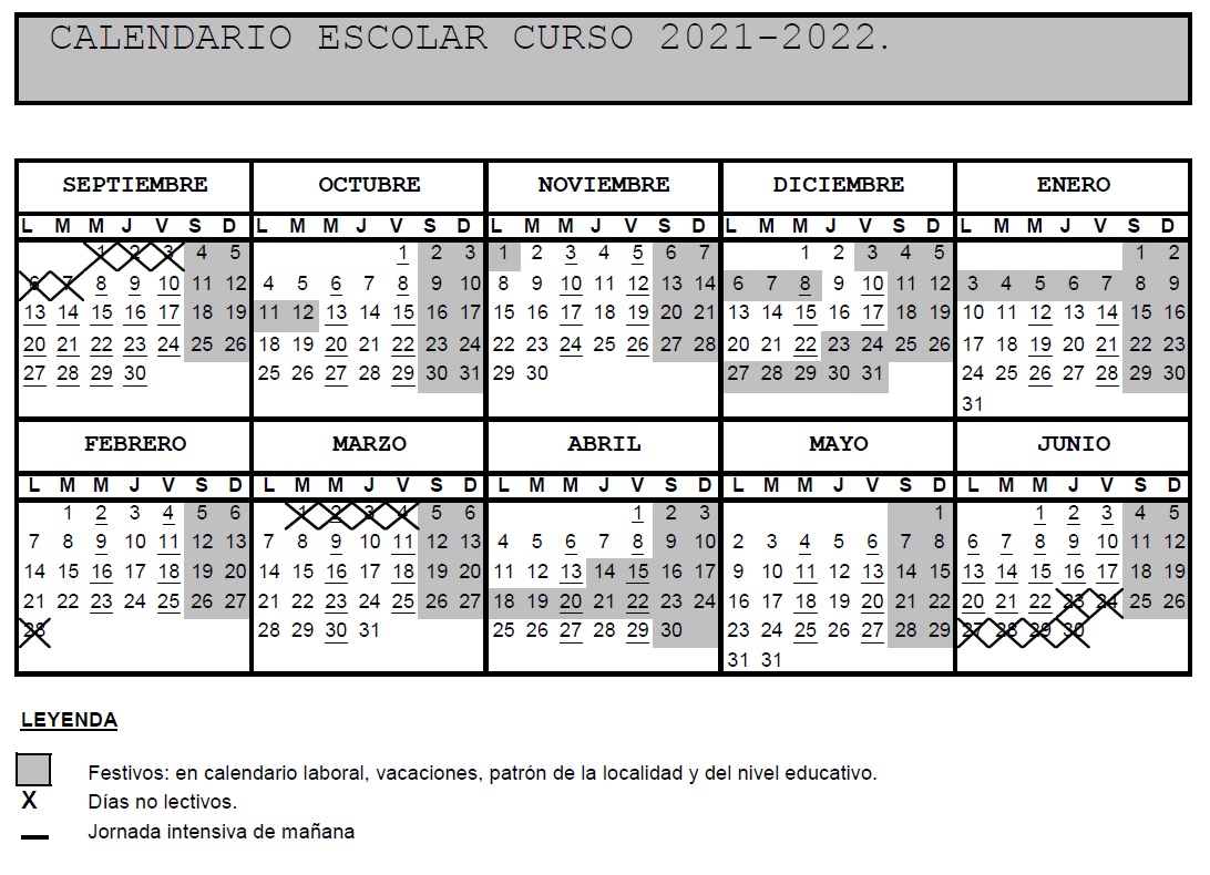 Calendario Escolar 2021 22 5330